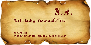 Malitsky Azucséna névjegykártya